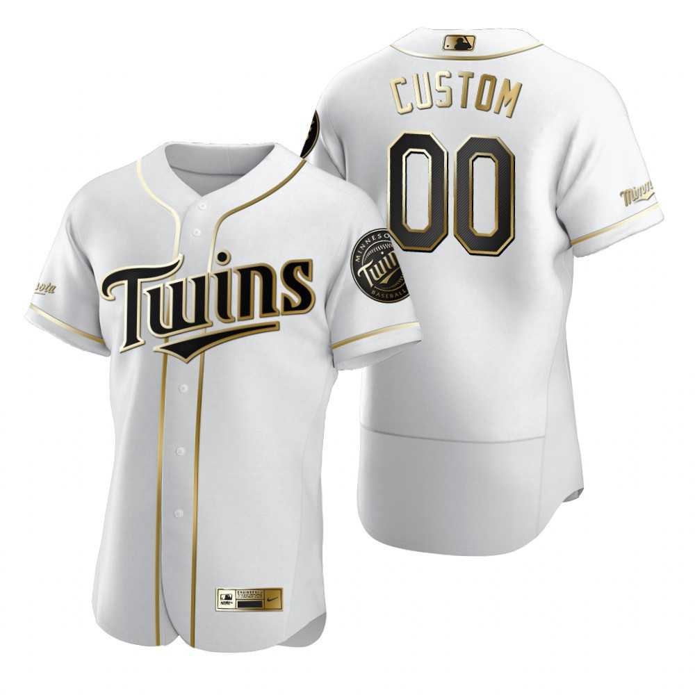 Minnesota Twins Customized Nike White Stitched MLB Flex Base Golden Edition Jersey